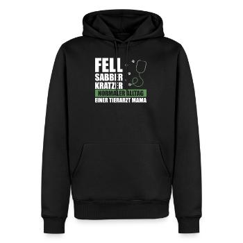 Tierärztin Tiermedizin Fell Sabber Mama Mutter - Männer Premium Bio Hoodie - Schwarz - Vorne - Nico (187cm)