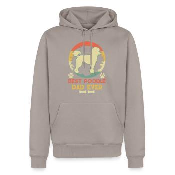 Best Poodle Dad Ever Königspudel Papa - Männer Premium Bio Hoodie - Taupe - Vorne - Nico (187cm)