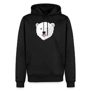 Ours polaire - Sweat à capuche Premium bio Homme - noir - Devant - Nico (187cm)