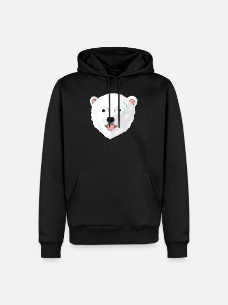 Ours polaire - Sweat à capuche Premium bio Homme - noir