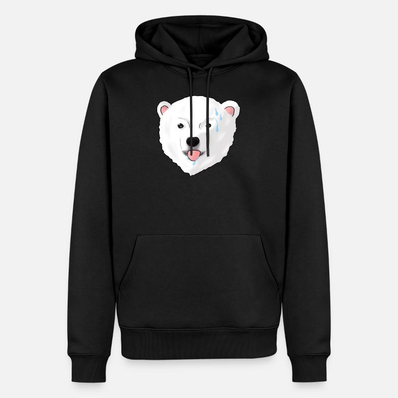 Eisbär - Männer Premium Bio Hoodie - Schwarz
