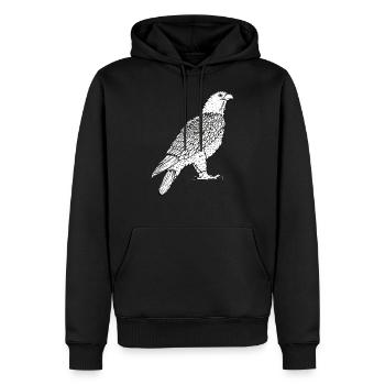 Adler - Männer Premium Bio Hoodie - Schwarz - Vorne - Nico (187cm)