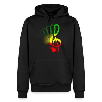Reggae Musique Afrique Jamaica Rastafari - Sweat à capuche Premium bio Homme - noir - Devant - Nico (187cm)