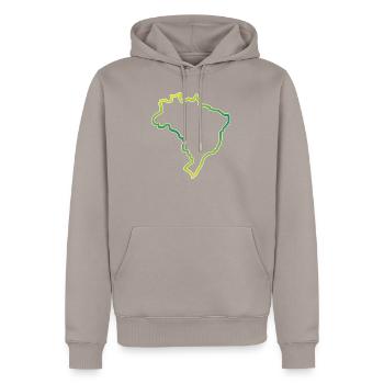 Brasil Map 3 - Männer Premium Bio Hoodie - Taupe - Vorne - Nico (187cm)