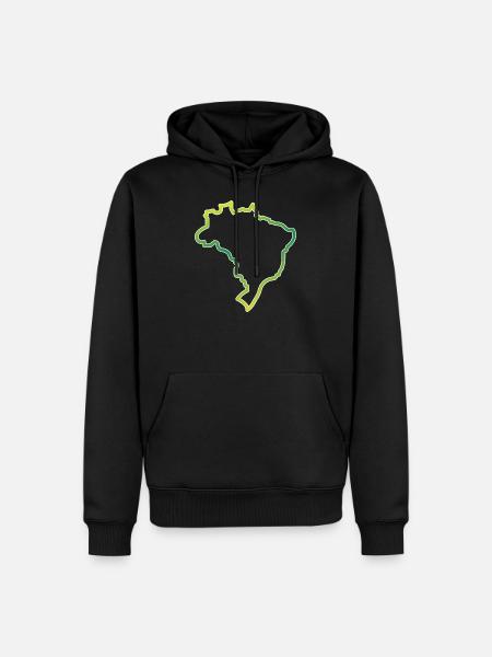 Brasil Map 3 - Männer Premium Bio Hoodie - Schwarz