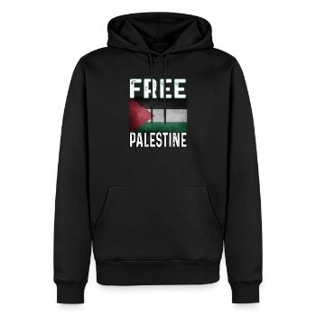 Free Gaza Free Palestine - Sweat à capuche Premium bio Homme - noir - Devant - Nico (187cm)