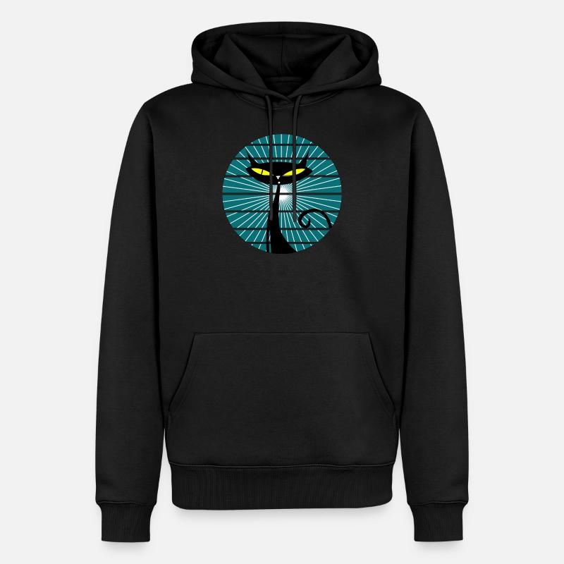 Chat Noir - Sweat à capuche Premium bio Homme - noir