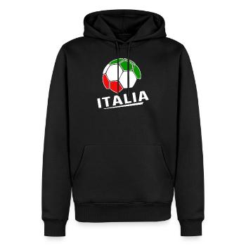 Italie Football Italie - Sweat à capuche Premium bio Homme - noir - Devant - Nico (187cm)