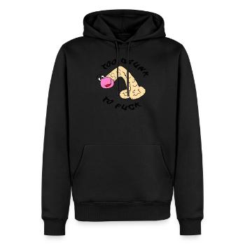 Too drunk to fu.. - Men’s Premium Organic Hoodie - black - Front - Nico (187cm)