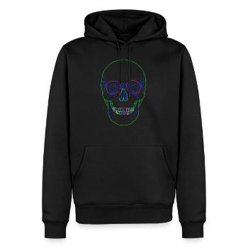 Totenkopf Outlines - Männer Premium Bio Hoodie - Schwarz - Vorne - Nico (187cm)