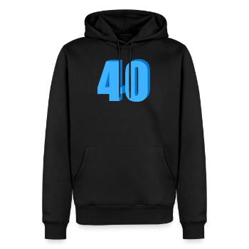40 Nombre - Sweat à capuche Premium bio Homme - noir - Devant - Nico (187cm)