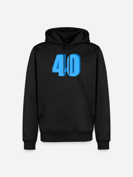 40 Nombre - Sweat à capuche Premium bio Homme - noir