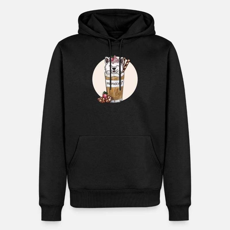 Pawpuccino - Männer Premium Bio Hoodie - Schwarz