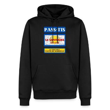 PASTIS PASS-TIS pass sanitaire de Marseille humour - Sweat à capuche Premium bio Homme - noir - Devant - Nico (187cm)