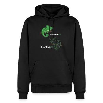 Chamäleon Chamäleoff lustiger Spruch Amphibien - Männer Premium Bio Hoodie - Schwarz - Vorne - Nico (187cm)