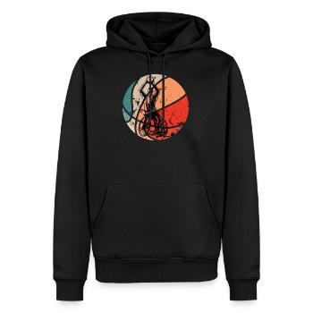 Retro Wheelchair Basketball Gift Idea - Men’s Premium Organic Hoodie - black - Front - Nico (187cm)