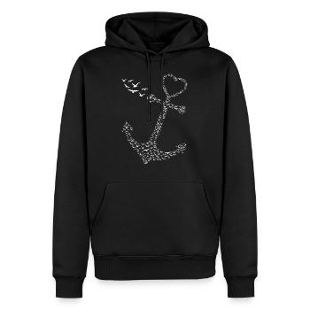 Anker Mouettes - Norddeutsch Nordisch Nordisch Mer du Nord - Sweat à capuche Premium bio Homme - noir - Devant - Nico (187cm)