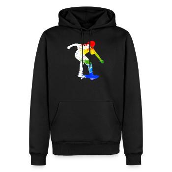 Skater | Skaten | Geschenk - Männer Premium Bio Hoodie - Schwarz - Vorne - Nico (187cm)