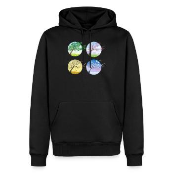 4 saisons - Sweat à capuche Premium bio Homme - noir - Devant - Nico (187cm)