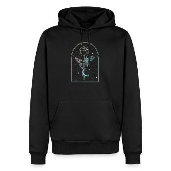 Mondsichel Rose Okkultes Hexenwerk Wicca Pastel - Männer Premium Bio Hoodie - Schwarz - Vorne - Nico (187cm)