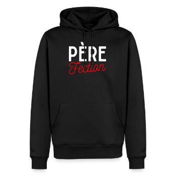 père fection perfection idée cadeau humour papa - Sweat à capuche Premium bio Homme - noir - Devant - Nico (187cm)