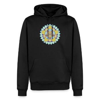 Mandala - Sweat à capuche Premium bio Homme - noir - Devant - Nico (187cm)