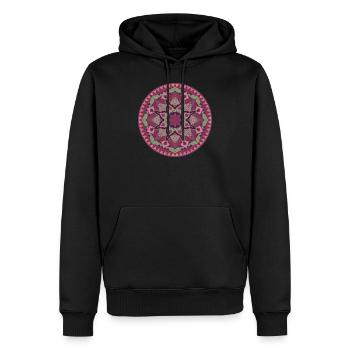 Mandala - Männer Premium Bio Hoodie - Schwarz - Vorne - Nico (187cm)