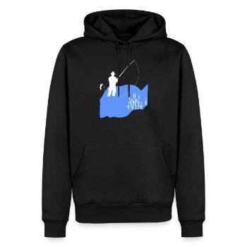 Fischen Fischer See - Männer Premium Bio Hoodie - Schwarz - Vorne - Nico (187cm)