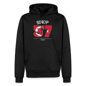 Sinop 57 Türkiye Retro - Männer Premium Bio Hoodie - Schwarz - Vorne - Nico (187cm)