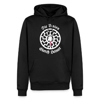 Überzieher "Weiße Sonne" - Männer Premium Bio Hoodie - Schwarz - Vorne - Nico (187cm)