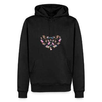 Einhorn Herz Fantasy Tier Geschenk Dabbing Einhorn - Männer Premium Bio Hoodie - Schwarz - Vorne - Nico (187cm)