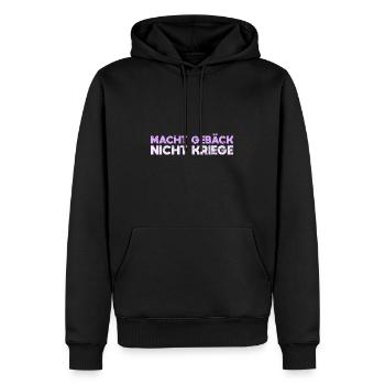 Macht Gebäck, Nicht Kriege - Männer Premium Bio Hoodie - Schwarz - Vorne - Nico (187cm)