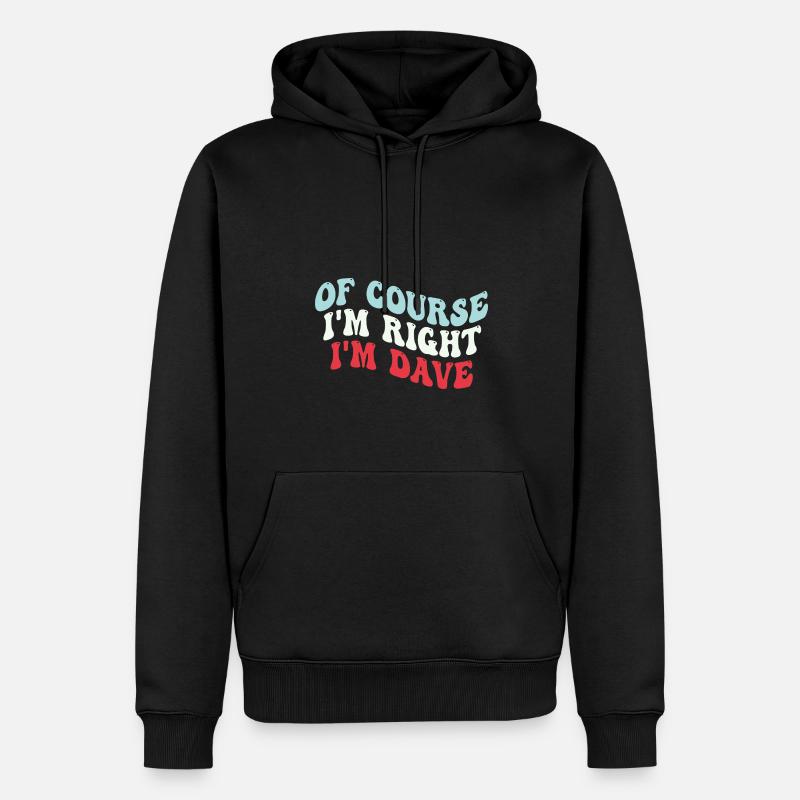 Je m’appelle Dave - Sweat à capuche Premium bio Homme - noir