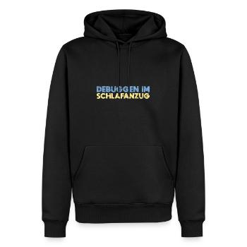 Debuggen Im Schlafanzug - Männer Premium Bio Hoodie - Schwarz - Vorne - Nico (187cm)