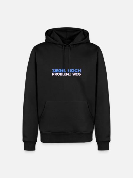 Ziegel Hoch, Probleme Weg - Männer Premium Bio Hoodie - Schwarz