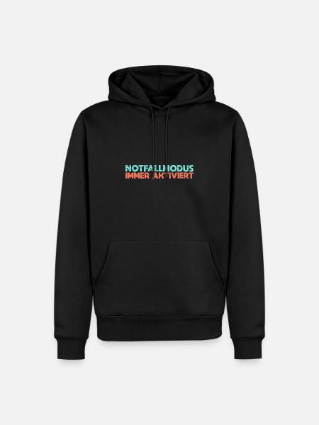 Notfallmodus: Immer Aktiviert - Männer Premium Bio Hoodie - Schwarz