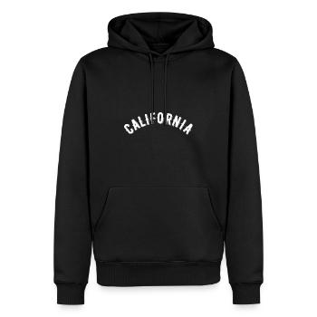 California - Männer Premium Bio Hoodie - Schwarz - Vorne - Nico (187cm)