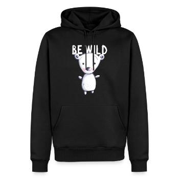 Be Wild Polar Bear - Bear - Bear - Teddy - Baby - Men’s Premium Organic Hoodie - black - Front - Nico (187cm)