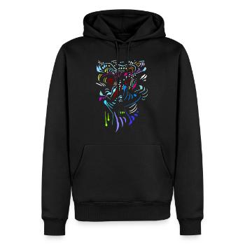 TRIBAL 30 05 - Männer Premium Bio Hoodie - Schwarz - Vorne - Nico (187cm)