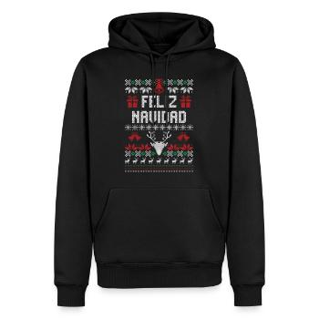 Feliz Navidad - Sweat à capuche Premium bio Homme - noir - Devant - Nico (187cm)