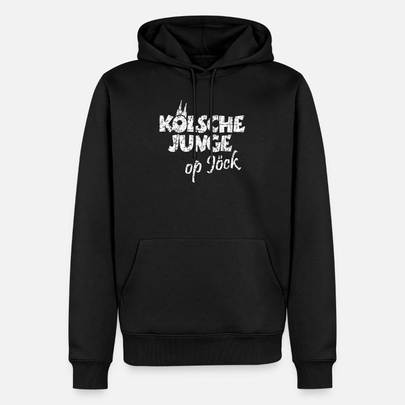 Kölsche Junge Op Jöck Kölsch Köln - Männer Premium Bio Hoodie - Schwarz
