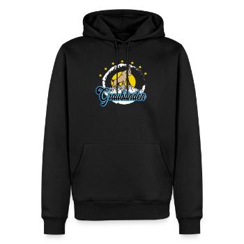 Graubünden Steinbock Summit - Männer Premium Bio Hoodie - Schwarz - Vorne - Nico (187cm)
