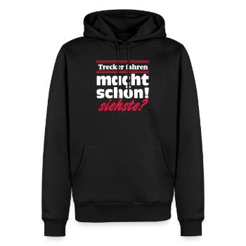 Traktor , Trecker , LandmaschineTrecker fahren(25) - Männer Premium Bio Hoodie - Schwarz - Vorne - Nico (187cm)
