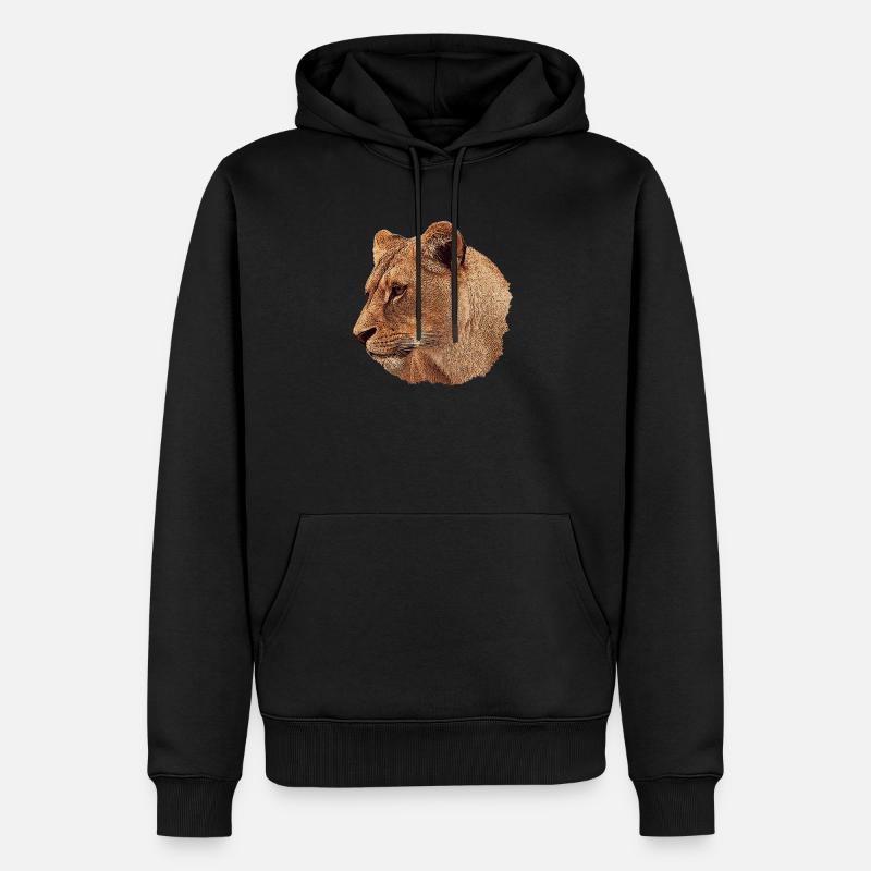 Cadeaux de Noël Grands Chats, Lionne, Grand Chat - Sweat à capuche Premium bio Homme - noir