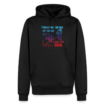 Boxer Motor Motorrad bewegt Seele Motorradfahrer - Männer Premium Bio Hoodie - Schwarz - Vorne - Nico (187cm)