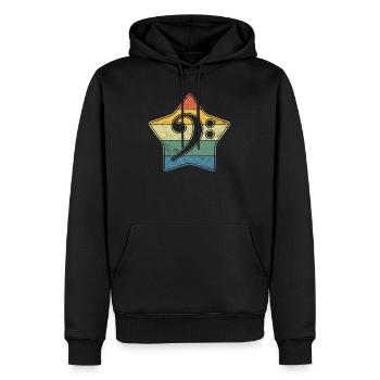 Clé bas en tant qu’étoile de style vintage dans le look used - Sweat à capuche Premium bio Homme - noir - Devant - Nico (187cm)