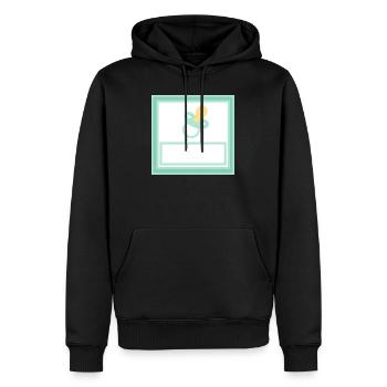 Baby Vorlage personalisieren selbst gestalten - Männer Premium Bio Hoodie - Schwarz - Vorne - Nico (187cm)