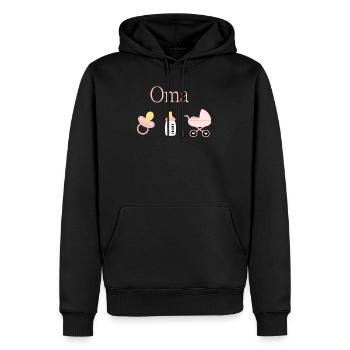Oma Geburt Mädchen Vorlage personalisierbar - Männer Premium Bio Hoodie - Schwarz - Vorne - Nico (187cm)