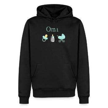 Opa 2026 Geburt Junge Vorlage personalisierbar - Männer Premium Bio Hoodie - Schwarz - Vorne - Nico (187cm)