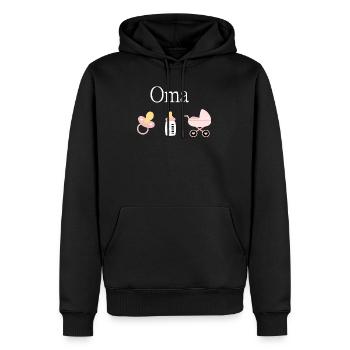 Oma 2023 Geburt Mädchen Vorlage personalisierbar - Männer Premium Bio Hoodie - Schwarz - Vorne - Nico (187cm)